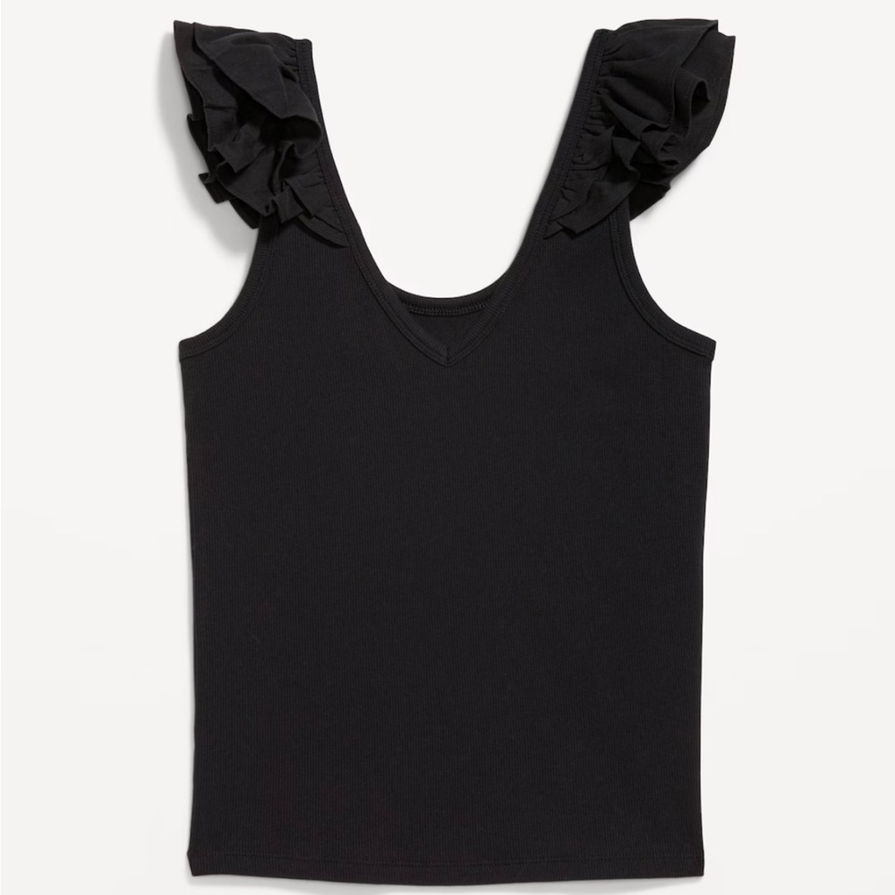 Old Navy Black Ruffle Sleeve Women's Top